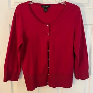 WHITE HOUSE BLACK MARKET Deep Red Cardigan